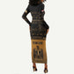 Personalized Egypt Long Sleeve Bodycon Dress Ancient Ankh Luxury - African Pride