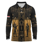 Personalized Egypt Long Sleeve Polo Shirt Ancient Ankh Luxury - African Pride