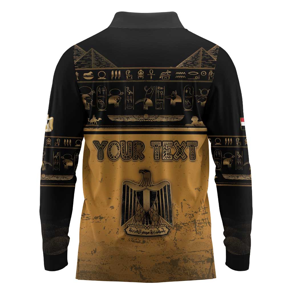 Personalized Egypt Long Sleeve Polo Shirt Ancient Ankh Luxury - African Pride
