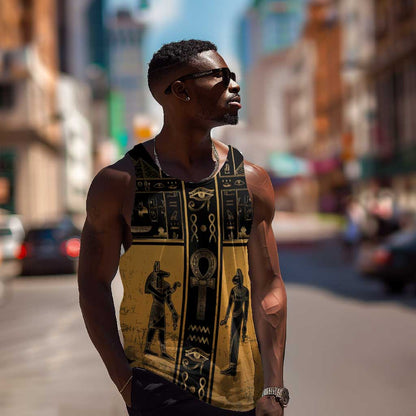 Personalized Egypt Men Tank Top Ancient Ankh Luxury - African Pride