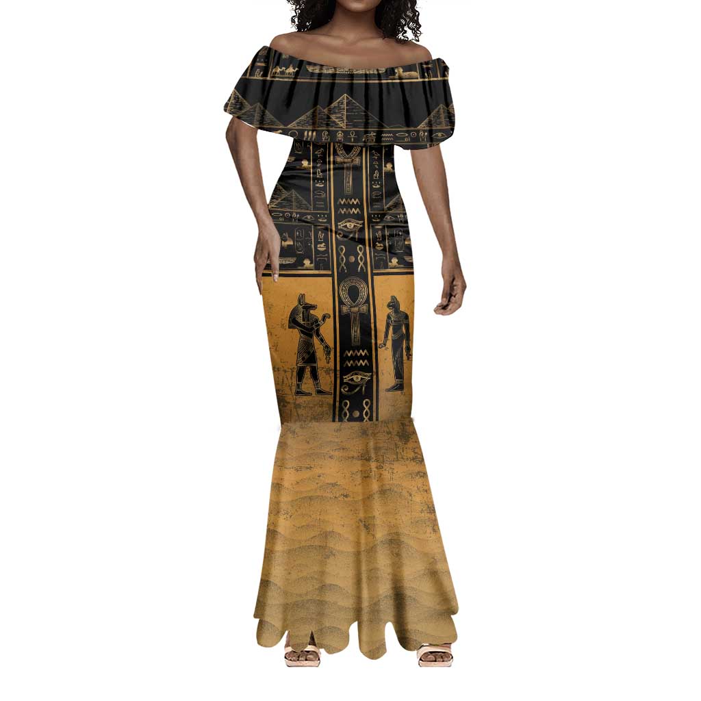 Personalized Egypt Mermaid Dress Ancient Ankh Luxury - African Pride