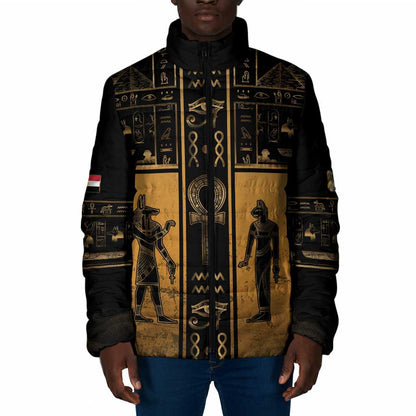 Personalized Egypt Padded Jacket Ancient Ankh Luxury - African Pride