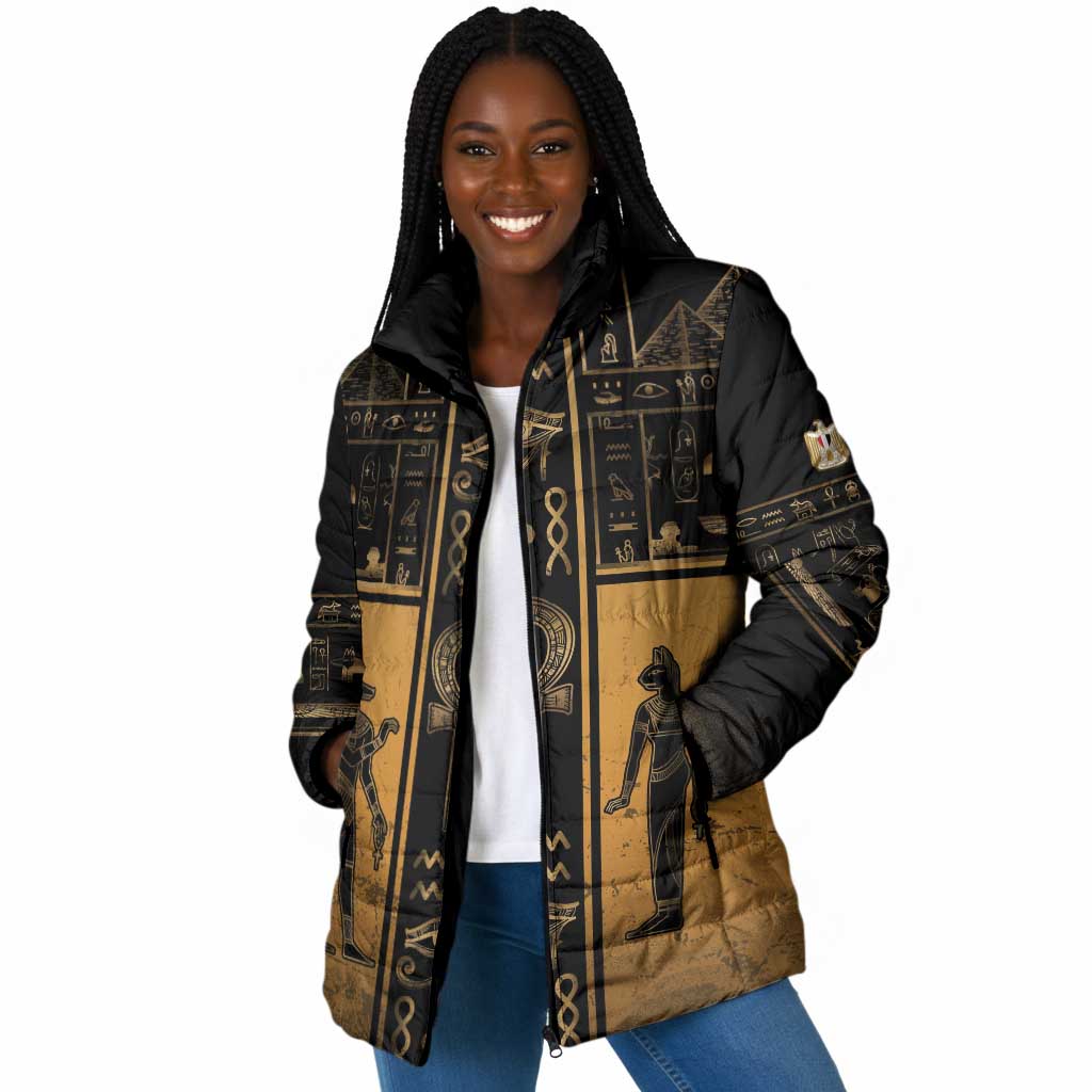 Personalized Egypt Padded Jacket Ancient Ankh Luxury - African Pride