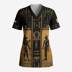 Personalized Egypt Scrub Top Ancient Ankh Luxury - African Pride