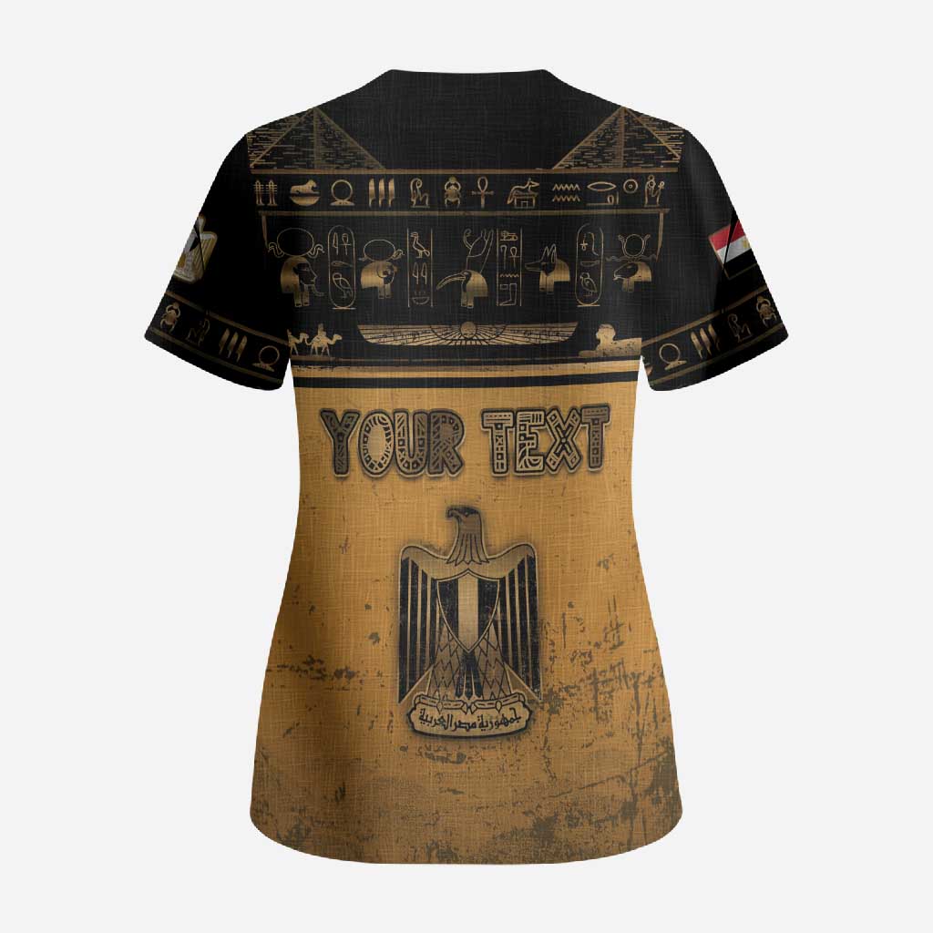 Personalized Egypt Scrub Top Ancient Ankh Luxury - African Pride