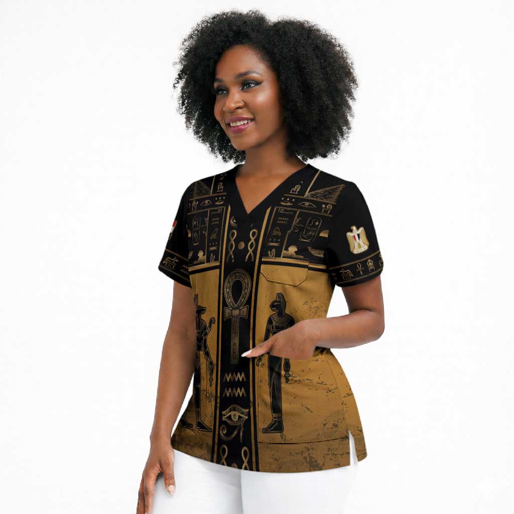 Personalized Egypt Scrub Top Ancient Ankh Luxury - African Pride