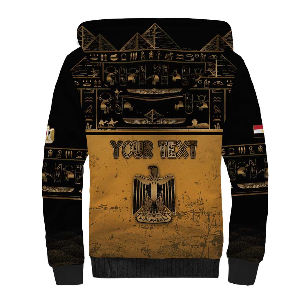 Personalized Egypt Sherpa Hoodie Ancient Ankh Luxury - African Pride