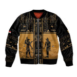 Personalized Egypt Sleeve Zip Bomber Jacket Ancient Ankh Luxury - African Pride
