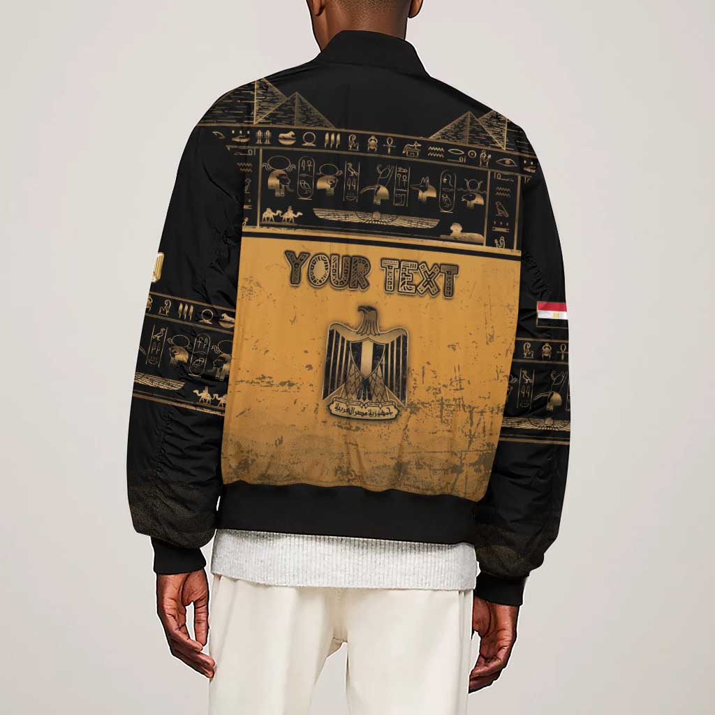 Personalized Egypt Sleeve Zip Bomber Jacket Ancient Ankh Luxury - African Pride