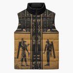Personalized Egypt Sleeveless Puffer Jacket Ancient Ankh Luxury - African Pride