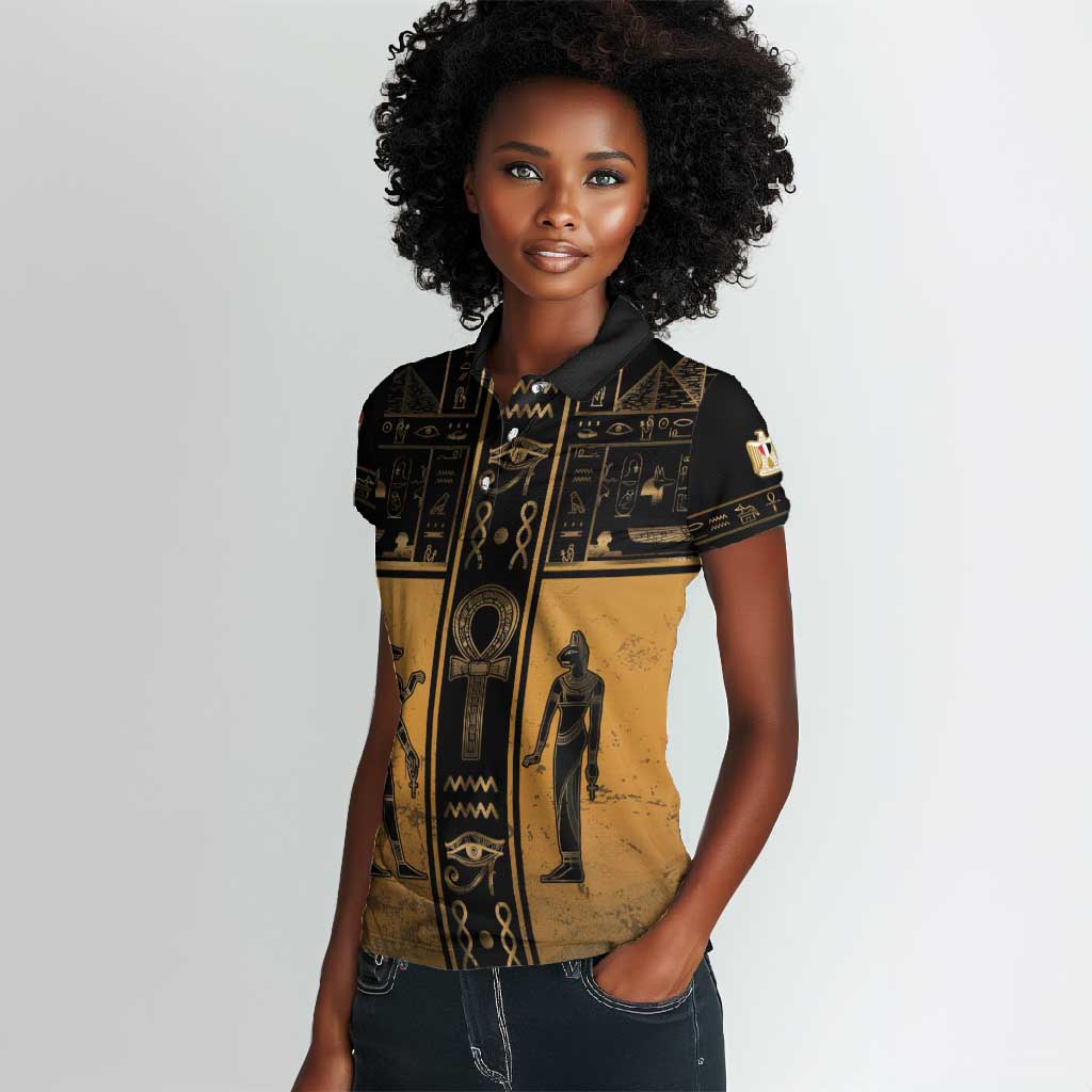 Personalized Egypt Women Polo Shirt Ancient Ankh Luxury - African Pride