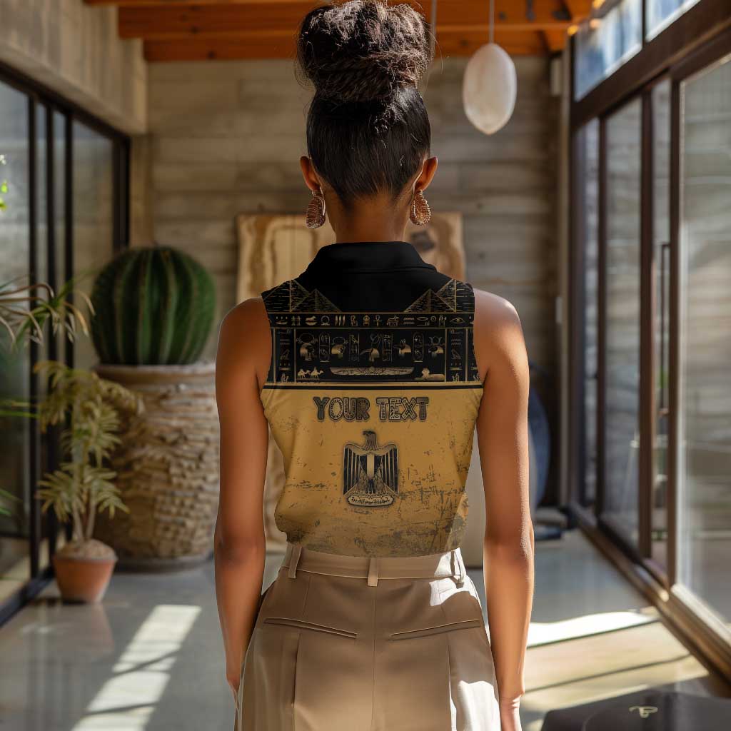 Personalized Egypt Women Sleeveless Polo Shirt Ancient Ankh Luxury - African Pride