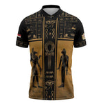 Personalized Egypt Zipper Polo Shirt Ancient Ankh Luxury - African Pride