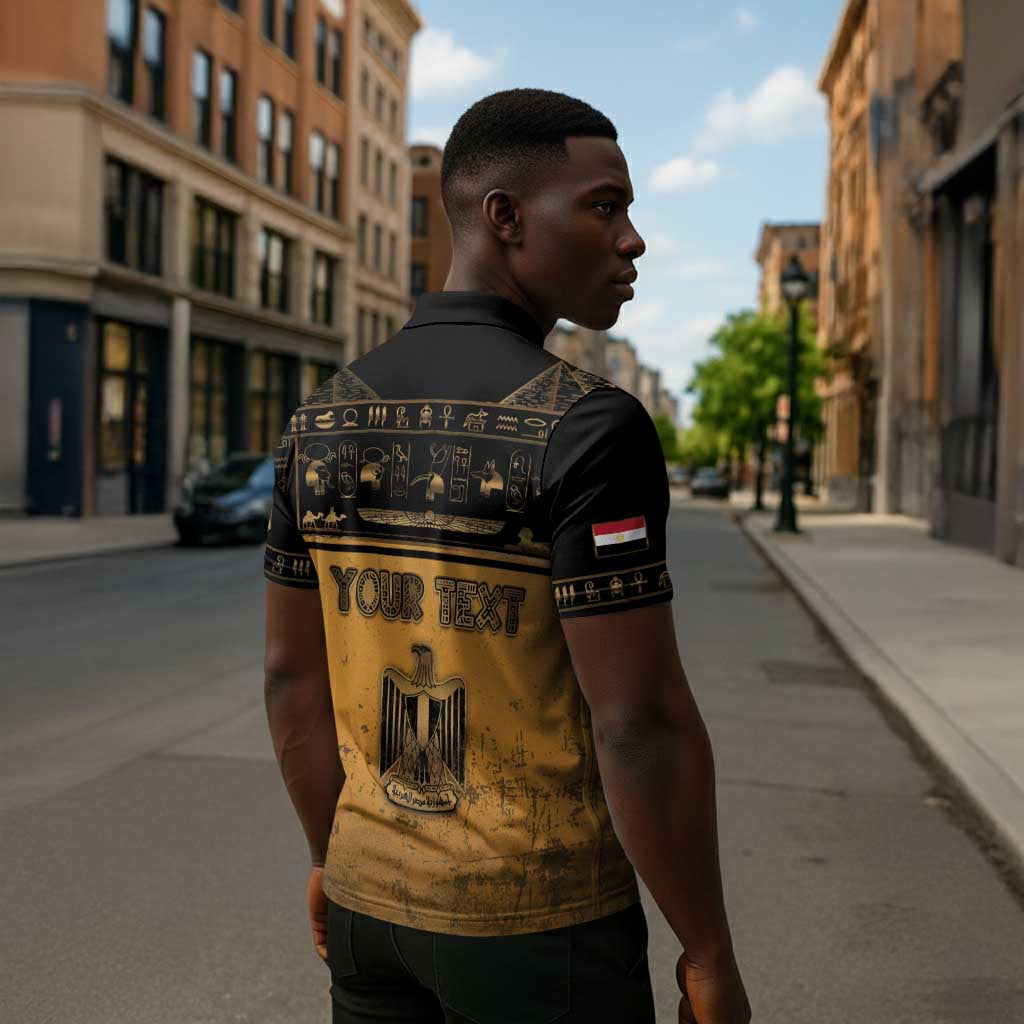 Personalized Egypt Zipper Polo Shirt Ancient Ankh Luxury - African Pride
