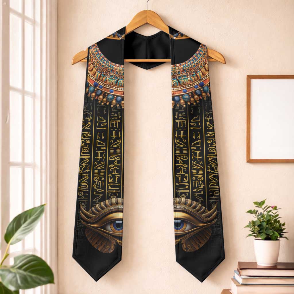Egypt Eyes Of Horus Graduation Stole with Egyptian Hieroglyphs