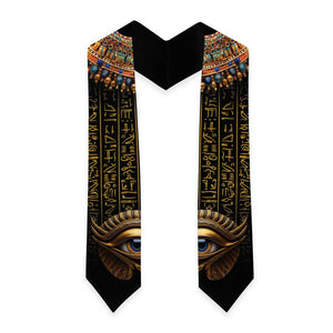 Egypt Eyes Of Horus Graduation Stole with Egyptian Hieroglyphs