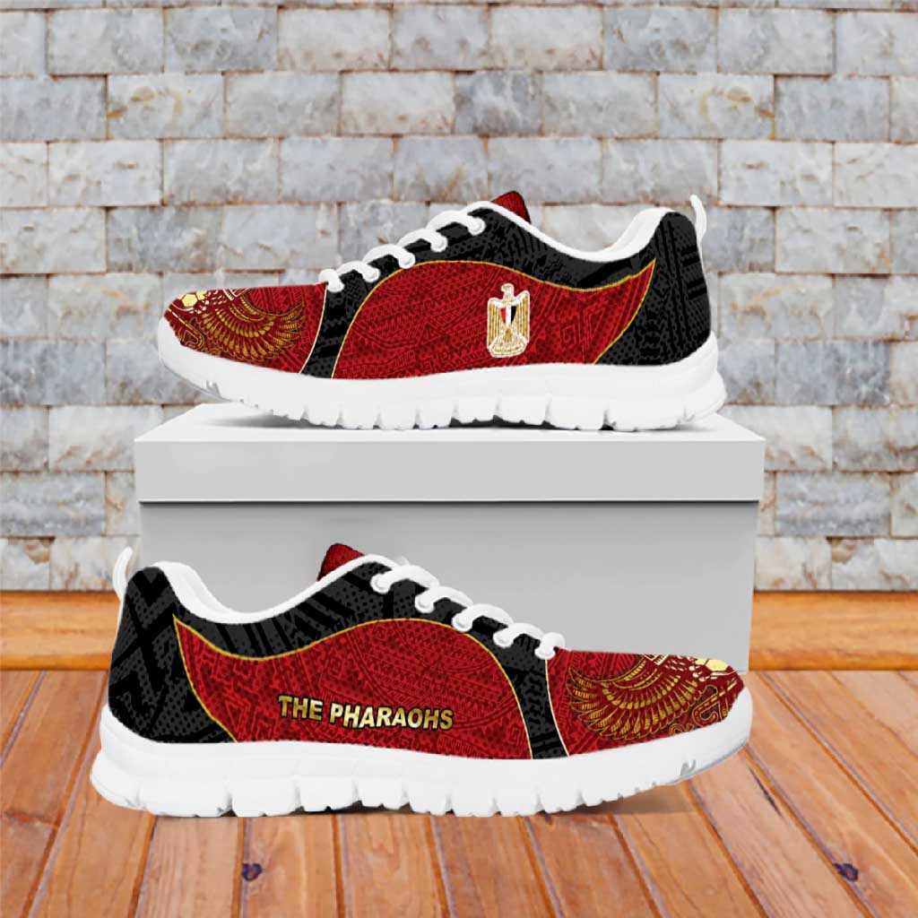Egypt Football Sneakers Tribal Eagle With Ancient Egyptian Patterns