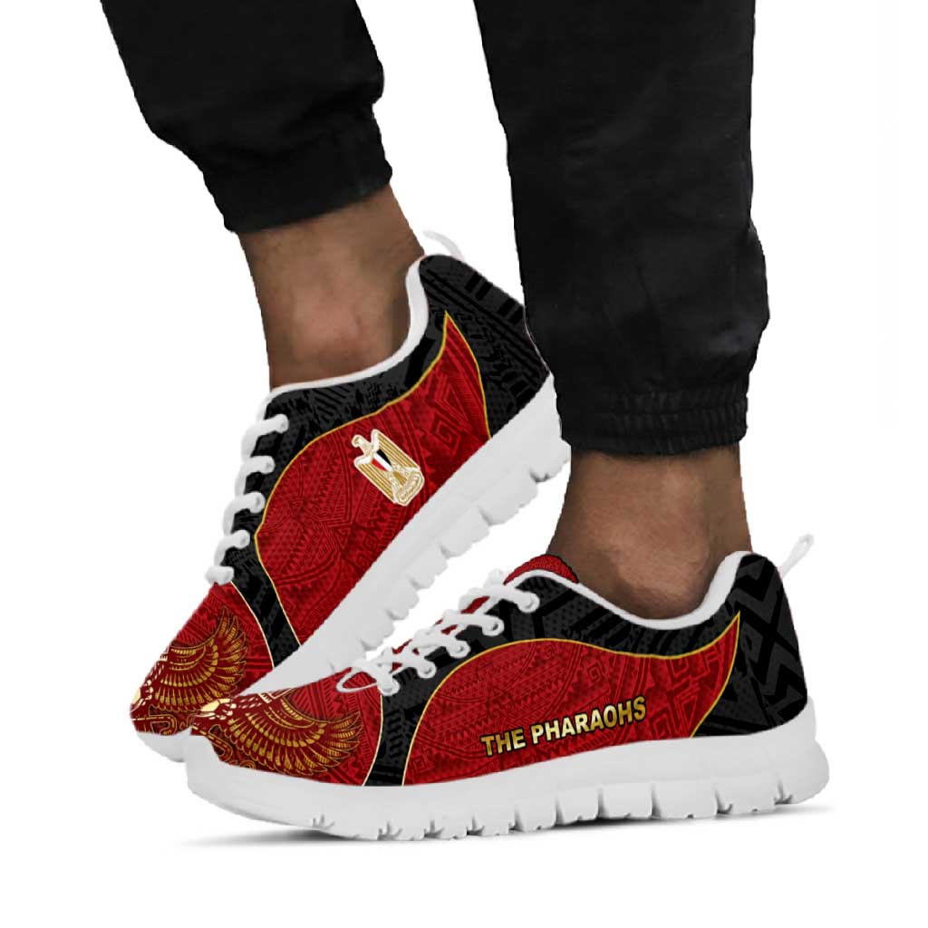 Egypt Football Sneakers Tribal Eagle With Ancient Egyptian Patterns