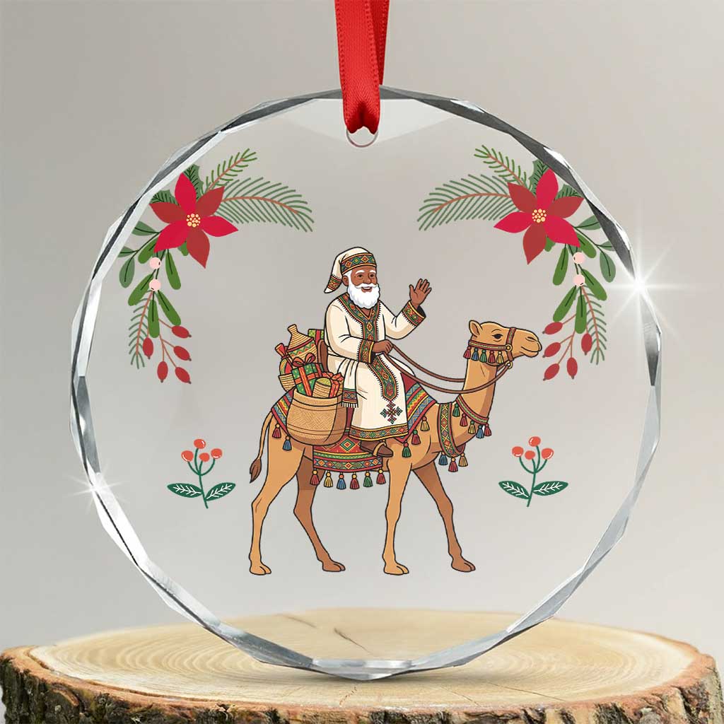 Eritrea Christmas Glass Ornament Santa Camel