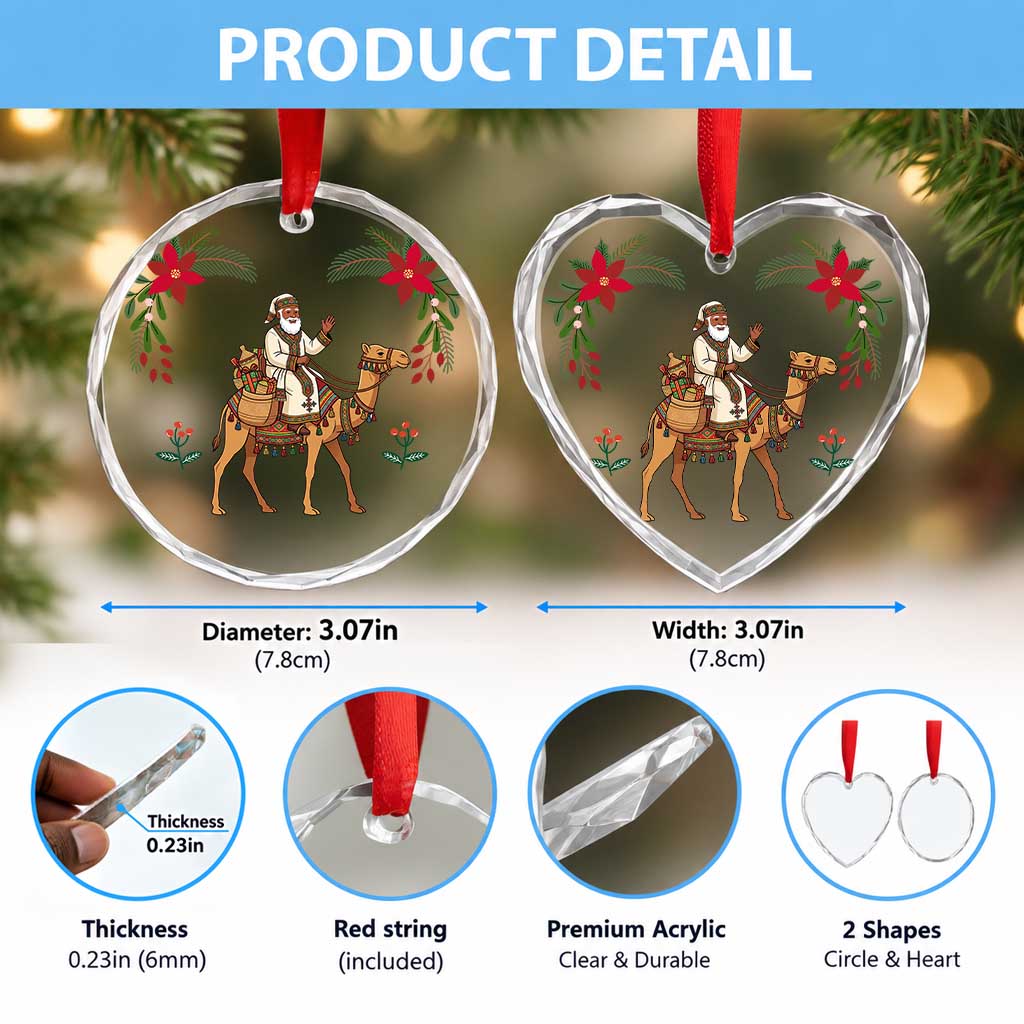 Eritrea Christmas Glass Ornament Santa Camel