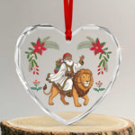 Ethiopia Christmas Glass Ornament Santa Lion