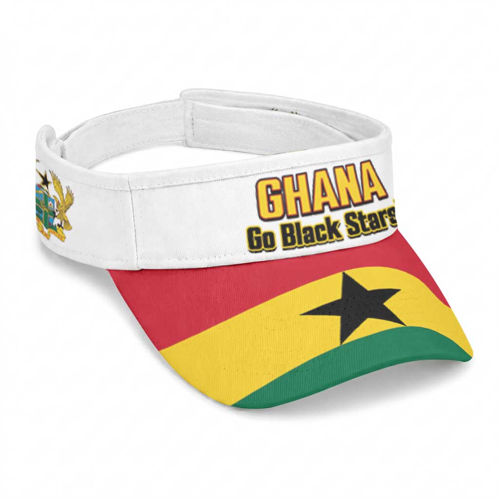 Ghana 2026 Football Sun Visor Cap Go Black Stars