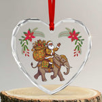 Ghana Christmas Glass Ornament Santa African Elephant