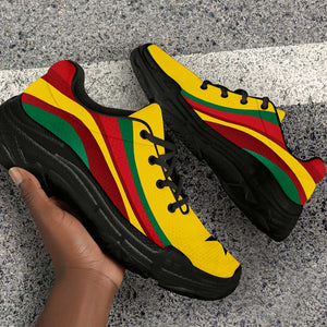 Ghana Football Chunky Sneakers Flag-Inspired Curve Style