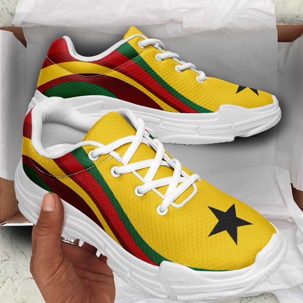 Ghana Football Chunky Sneakers Flag-Inspired Curve Style