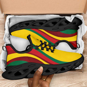 Ghana Football Clunky Sneakers Flag-Inspired Curve Style