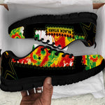 Ghana Football Sneakers African Pride Flag Colors Flame