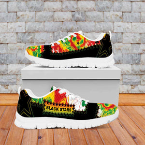 Ghana Football Sneakers African Pride Flag Colors Flame