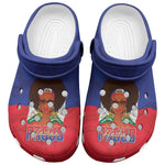 Haiti Flag Day Clogs Shoes Haitian Women Proud Flag Wave Style
