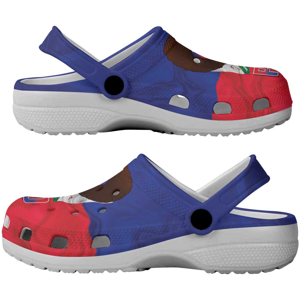 Haiti Flag Day Clogs Shoes Haitian Women Proud Flag Wave Style