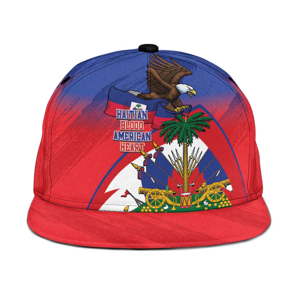 Haiti Flag Day Snapback Cap Haitian Blood American Heart Eagle With Flag