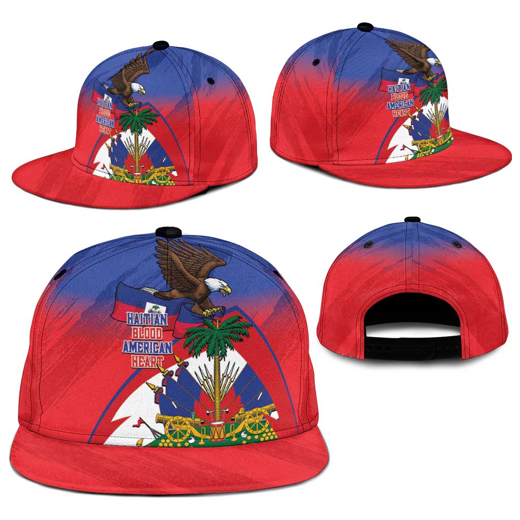 Haiti Flag Day Snapback Cap Haitian Blood American Heart Eagle With Flag