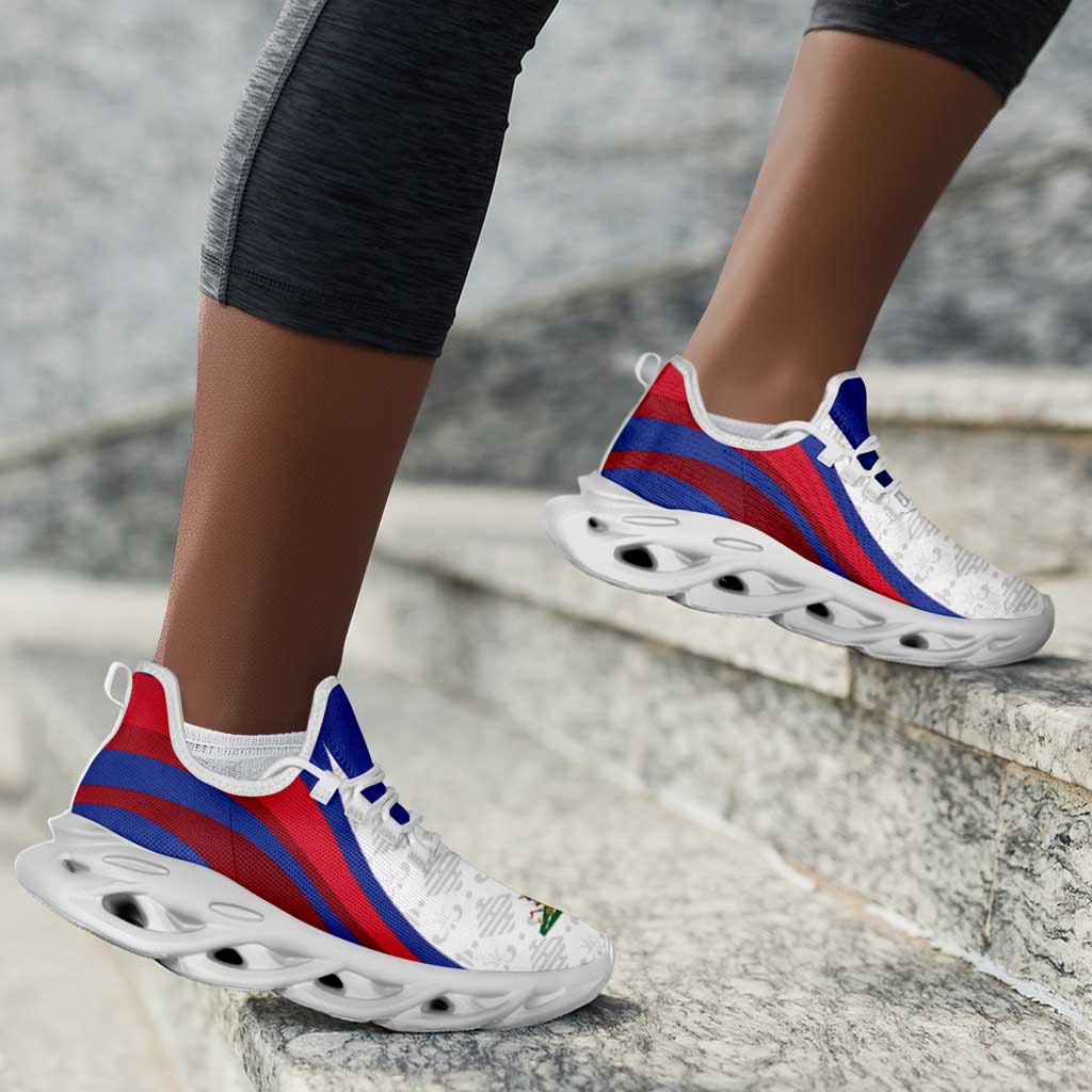 Haiti Football Clunky Sneakers Flag-Inspired Curve Style