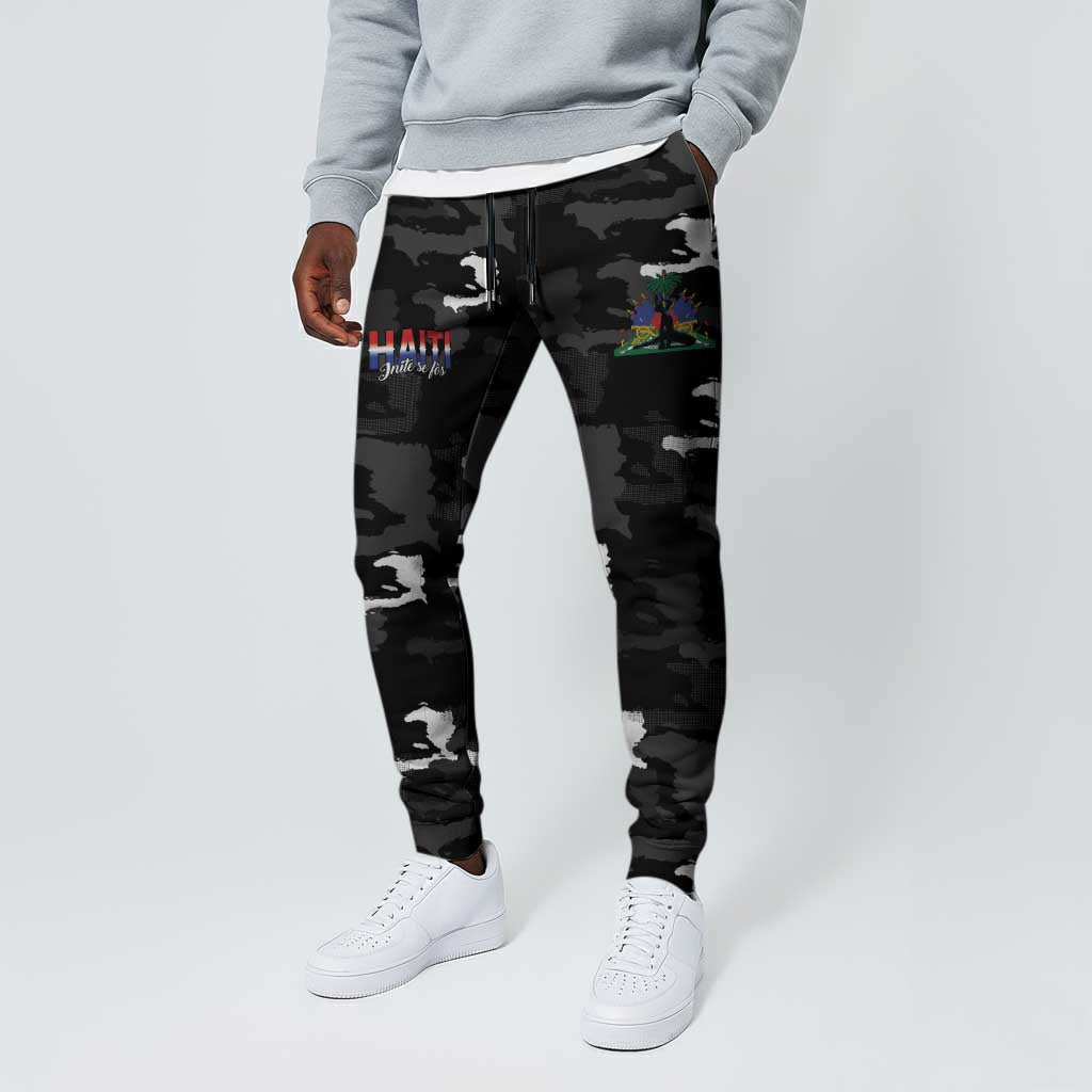Haiti Map Camouflage Jogger Pants Unique Style - African Pride
