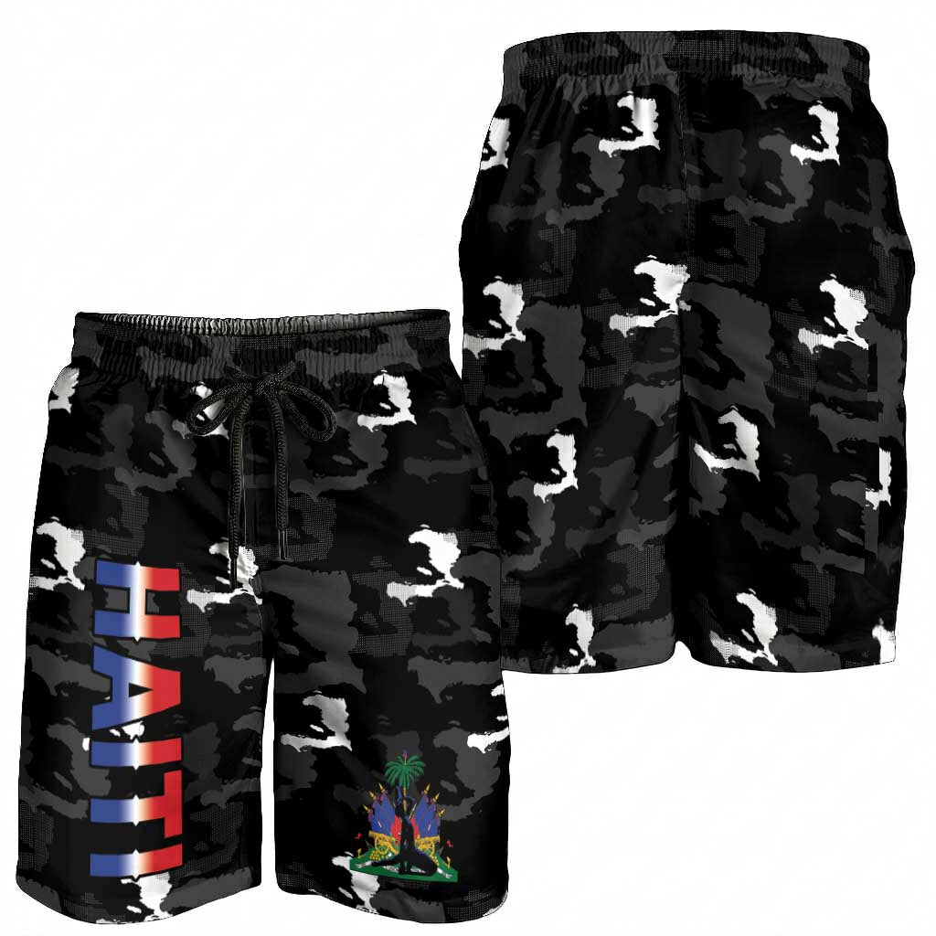 Haiti Map Camouflage Shorts for Men Unique Style - African Pride