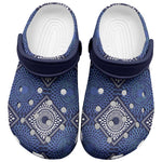Indigo Diamond African Ankara Pattern Clogs Shoes
