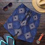 Indigo Diamond African Ankara Pattern Shorts for Men