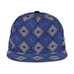 Indigo Diamond African Ankara Pattern Snapback Cap