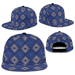 Indigo Diamond African Ankara Pattern Snapback Cap