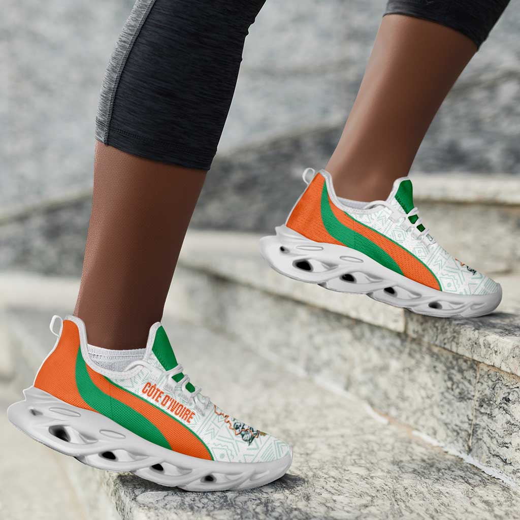 Ivory Coast 2026 Football Clunky Sneakers Les Elephants African Pattern Curve Stylized - African Pride
