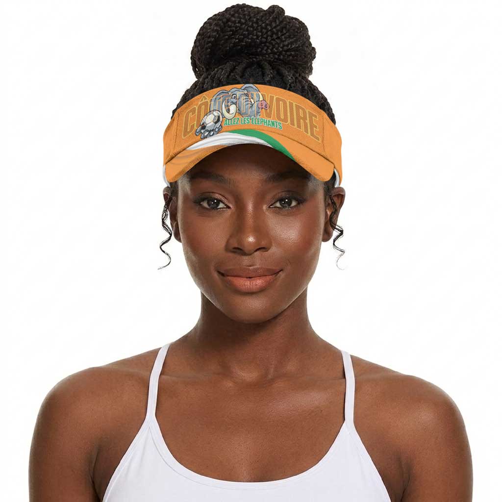 Ivory Coast 2026 Football Sun Visor Cap Allez Les Elephants
