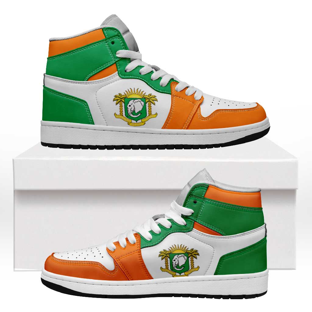 Ivory Coast High Sneakers AJ1 Classic National Flag Style - African Pride