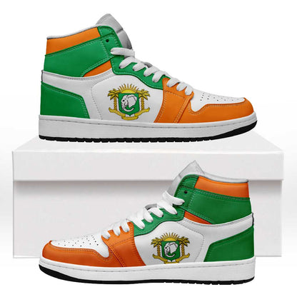 Ivory Coast High Sneakers AJ1 Classic National Flag Style - African Pride