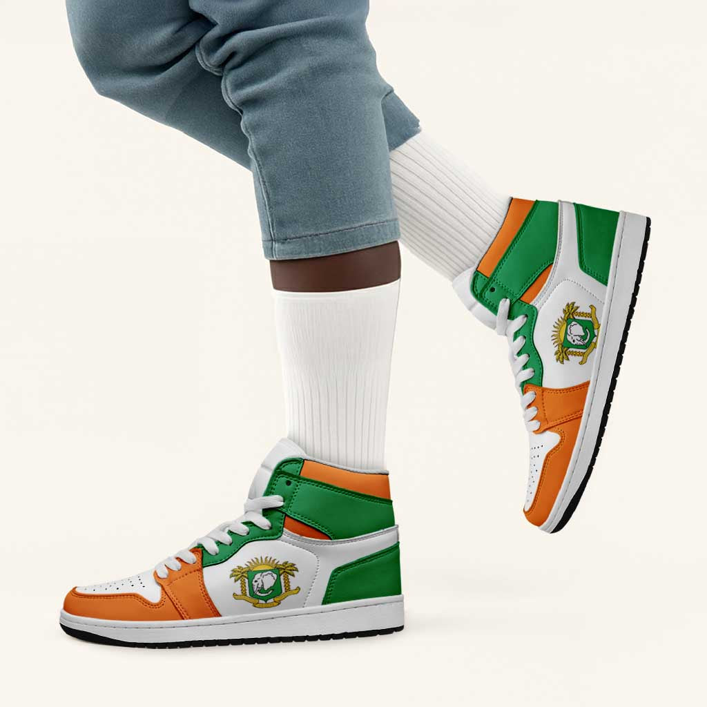 Ivory Coast High Sneakers AJ1 Classic National Flag Style - African Pride
