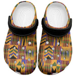 Kente African Pattern Clogs Shoes - African Pride