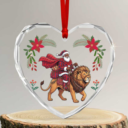Kenya Christmas Glass Ornament Santa Lion